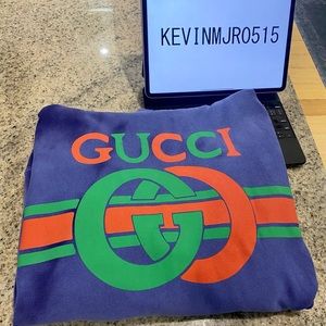 Gucci Blue Cotton Tie-Dye Hoodie NWT